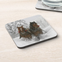 Sleigh Ride Beverage Coasters