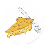 slice of apple pie round stickers
