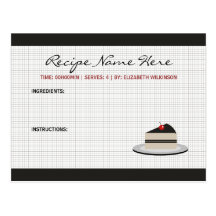 Slice of Cake Recipe Card Postcards