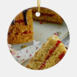 Slice of layer cake flowers christmas tree ornaments