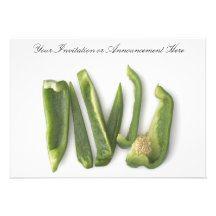 Sliced Green Bell Peppers Personalized Invitations