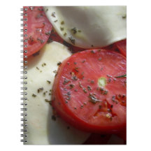 Sliced tomatoes and cheese blank book 2 spiral notebook