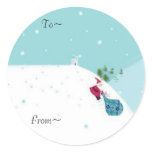 Sliding Santa tags Sticker