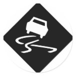 Slippery When Wet Road Traffic sign Australia Car Round Sticker