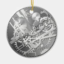 sliver steampunk watch gears christmas tree ornaments