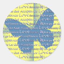 Slogan Butterfly Round Sticker