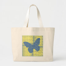 Slogan Butterfly Tote Bag