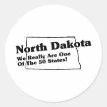 Slogan d'état du Dakota du Nord Autocollants Ronds