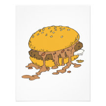 sloppy chili burger custom invitations