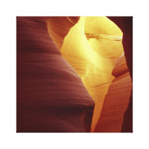 Slot Canyon with Wood Canvas Print