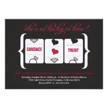 Slot Machine Bridal Shower Announcements