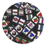 Slot Machine Reels Collage Round Sticker
