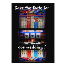 Slot Machine Save the Date Lucky in Love Custom Invitations