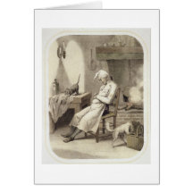 Sloth in the Kitchen, from a series of prints depi Greeting Card