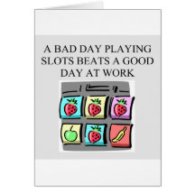 slots player casino gambler greeting card