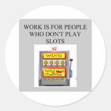 slots player casino gambler round sticker