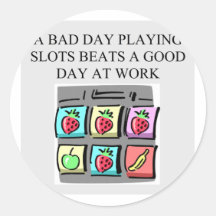 slots player casino gambler round sticker
