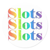 Slots Slots Slots Round Stickers