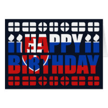 Slovakia Flag Birthday Card
