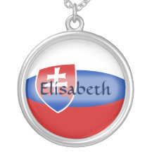 Slovakia Flag + Name Necklace