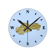 Slovakia Map Clock