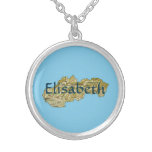 Slovakia Map + Name Necklace