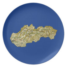 Slovakia Map Plate