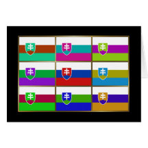 Slovakia Multihue Flags Greeting Card