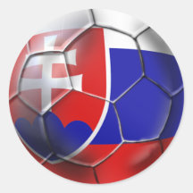 Slovakia soccer ball flag of Slovenska gifts Round Sticker