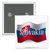Slovakia Waving Flag Pinback Buttons