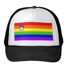 slovenia country gay rainbow flag homosexual hat