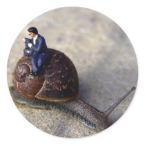 Slow Journey Round Stickers