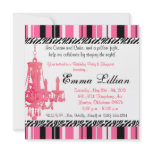Slumber Party birthday invite fun cute girl pink