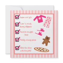 Slumber Party Pyjamas Slippers Checklist