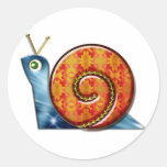 Sly Snail Round Stickers