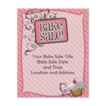 Small Bake Sale Flyers, Sweet Pink Swirls
