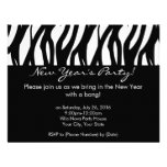 Small Black/White Zebra New Year's Eve Custom Announcement