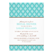 Small Blue Damask Bridal Shower invitations