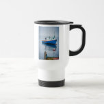 Small Blue Fishing Boat Mugs