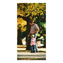 Small Boy going for a walk with Dad Personalized Photo Card