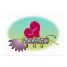 Small Bug Big LOVE Valentines Business Card Template
