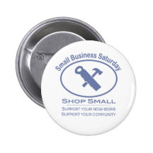Small Business Saturday - Hardware blue Pinback Button