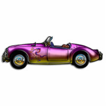 small classic sports car photo cut out