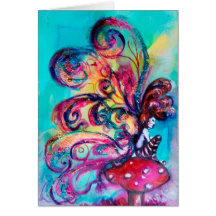 Small Elf of Mushrooms Greeting Cards