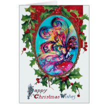 Small Elf of Mushrooms, Happy Christmas Wishes Card