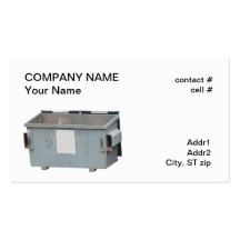 Small empty dumpster business card template