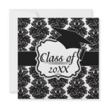 small flourish black white damask design invites