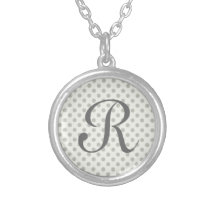 Small Gray Polka Dots Custom Necklace