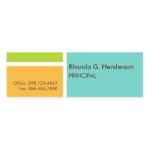 Small modern colour block turquoise professional business cards