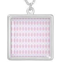 Small Pink Flower Pattern. White & Lilac. Custom Jewelry